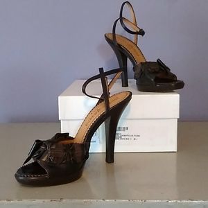 Yves Saint Laurent bow platform sandals high heel